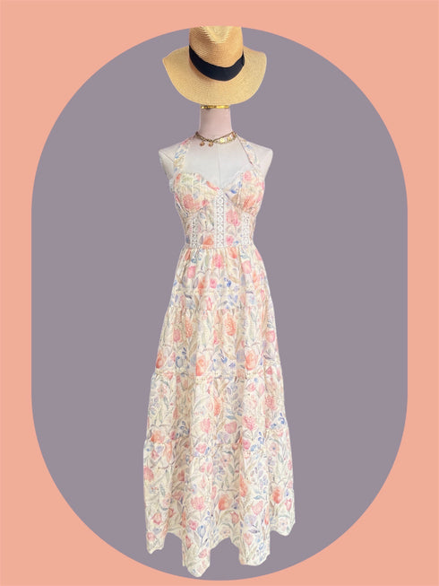 Summer Heavy Patchwork Embroidery Detail Sundress